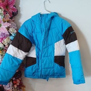 Columbia Blue and White Puffer Jacket